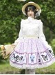 Purple Daily Cute And Sweet Butterfly Print Decoration Lace Trim Classic Lolita Pleated Skirt