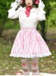 Japanese Style Soft Cute Floral Print Irregular Shape Pattern Design Pink Lady Classic Lolita Skirt 