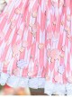 Japanese Style Soft Cute Floral Print Irregular Shape Pattern Design Pink Lady Classic Lolita Skirt 