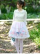 Sweet Japanese Style Delicate And Cute Graphic Print Chiffon Mesh Decoration Classic Lolita Pink Skirt