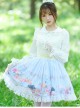 Blue Sweet Japanese Style Delicate And Cute Graphic Print Chiffon Mesh Decoration Classic Lolita Skirt