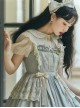 Apricot Cute Doll Neckline Bow Knot Embroidery Mesh Puff Sleeves Classic Lolita Shirt