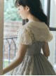 Apricot Cute Doll Neckline Bow Knot Embroidery Mesh Puff Sleeves Classic Lolita Shirt