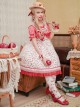 Ice Cherry Series Cherry Floral Print Pleated Mesh Personalized Square Neckline Bow Knots Classic Lolita Dress JSK Shirt Set