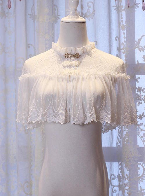 Dong Xian Yin Series Lace Jacquard Embroidery Chinese Style Metal Buckle Decoration Classic Lolita Blouse