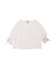Miss Cat Series Solid Color  Pleated Heart Shape Lace Pleated Lace Neckline Trim Classic Lolita White Shirt