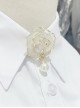Miss Reza Series Three-Dimensional Enamel Rose Design Pearl Decoration Classic Lolita Delicate Cutout Brooch