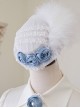 Miss Leisha Series White Feather Ornate Pleated Rose Pearl Trim Grace Classic Lolita Headgear Hat