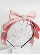 Cute Multi-Layer Bow Knots Design Pearl Heart Shape Decoration Classic Lolita Pink Headband