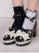 Milk Tea Polka Dot Series Daily Classic Lolita Pleated Lace Trim Sock