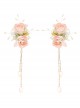 Chinese Style Hanfu Exquisite Three-Dimensional Roses And Pearls With Fringe Decoration Kid Hair Accessories Set