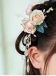 Chinese Style Hanfu Exquisite Three-Dimensional Roses And Pearls With Fringe Decoration Kid Hair Accessories Set