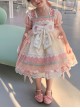 Cute Sweet Pleated Ruffled Lace Jacquard Big Bow Knot Design Classic Lolita Kid Dress