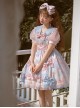 Cherry Blossom Candy Paper Series Sweet Girl Graphic Print Decoration Bow Knot Doll Neckline Classic Lolita Short Sleeve Dress