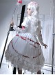 Blood Stained Series Dark Folds Bloodstained Decoration Detachable Rosette Slit Triple Hem Trim Long Sleeve Pearl Trim Gothic Lolita Dress