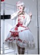 Blood Stained Series Dark Folds Bloodstained Decoration Detachable Rosette Slit Triple Hem Trim Long Sleeve Pearl Trim Gothic Lolita Dress