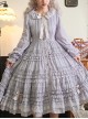 Tasha'S Garden Series Purple Multi-Layer Pleats Hem Elegant Retro Bow Knot Long Sleeve Classic Lolita Dress