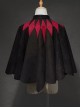 Black Forest Series Halloween Style Irregular Cut Hem Red Rhombus Pattern Design Classic Lolita Cape