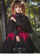 Black Forest Series Halloween Style Irregular Cut Hem Red Rhombus Pattern Design Classic Lolita Cape