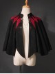 Black Forest Series Halloween Style Irregular Cut Hem Red Rhombus Pattern Design Classic Lolita Cape