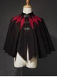 Black Forest Series Halloween Style Irregular Cut Hem Red Rhombus Pattern Design Classic Lolita Cape