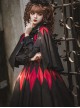 Black Forest Series Halloween Style Irregular Cut Hem Red Rhombus Pattern Design Classic Lolita Cape