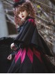 Black Forest Series Halloween Style Irregular Cut Hem Red Rhombus Pattern Design Classic Lolita Cape