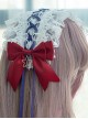 Weaving Star White Snow Princess Series White Lace Star Design Cross Tie Bow Knot Decoration Classic Lolita Headband