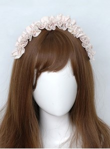 Rabbit And Love Poems Series Elegant Pleated Lace Pearl Decoration Classic Lolita Headband