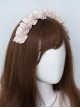 Rabbit And Love Poems Series Elegant Pleated Lace Pearl Decoration Classic Lolita Headband