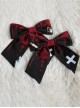 Scarlet Cross Series Halloween Style Blood Stained Black Bow Knot Cross Decoration Classic Lolita Hairpins