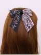 Blackberry Bear Series Sweet Personality Geometric Pattern Decoration Black Pink Classic Lolita Bow Knot Hairpin