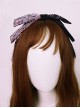 Classic Lolita Blackberry Bear Series Sweet Personality Geometric Pattern Decoration Black Pink Bow Knot Headband