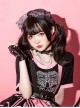 Classic Lolita Blackberry Bear Series Sweet Personality Geometric Pattern Decoration Black Pink Bow Knot Headband