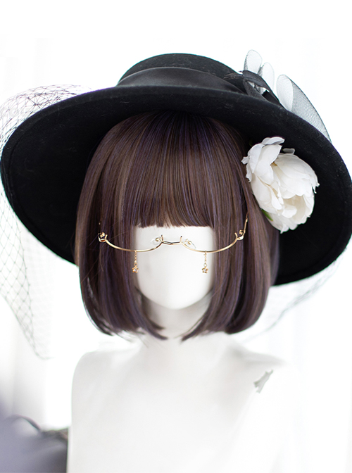 Japanese Style Natural Bob Short Hair Doll Head Bangs Classic Lolita Short Hair Wig