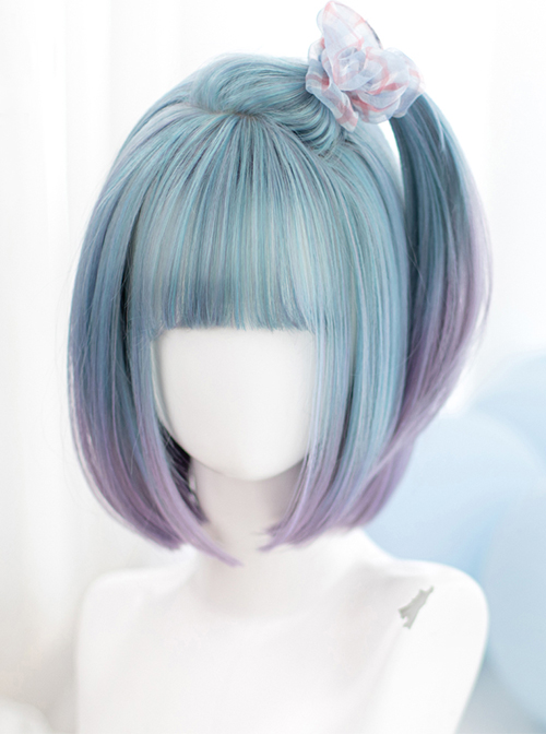 Japanese Style Natural Bob Short Hair Doll Head Bangs Classic Lolita Short Hair Wig