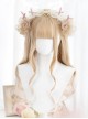 Champagne Romantic Wavy Curl Double Ponytail Balls Tiger Clip Decoration Classic Lolita Long Hair Wig