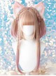 Classic Lolita Natural Cute Long Straight Hair Mini Double Ponytail Clip Decoration Air Bangs Long Wigs