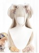 Classic Lolita Natural Cute Long Straight Hair Mini Double Ponytail Clip Decoration Air Bangs Long Wigs