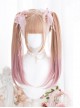 Classic Lolita Natural Cute Long Straight Hair Mini Double Ponytail Clip Decoration Air Bangs Long Wigs