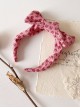 Retro Simple Corduroy Disney Princess Heart Pattern Big Bow Sweet Lolita Kid Headband