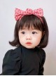 Retro Simple Corduroy Disney Princess Heart Pattern Big Bow Sweet Lolita Kid Headband