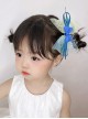 Soft Cute Kid Does Not Hurt The Hair Side Clip Tie-Dye Color Matching Mesh Bow Sweet Lolita Hairpin