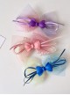 Soft Cute Kid Does Not Hurt The Hair Side Clip Tie-Dye Color Matching Mesh Bow Sweet Lolita Hairpin