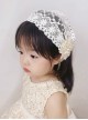 Retro Simple Wide Lace Flower Bow Pageboy Sweet Lolita Kid Hairband Headband