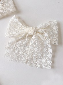 Princess Cute Short Ribbon Lace Bow Side Clip Sweet Lolita Braid Kid Hairpin