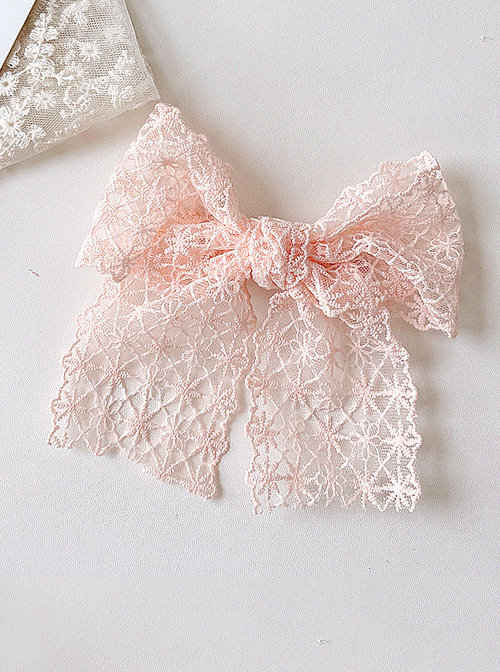 Princess Cute Short Ribbon Lace Bow Side Clip Sweet Lolita Braid Kid Hairpin