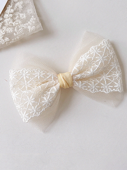 Simple Lace Princess Bow Hair Clip Kid Styling Braided Sweet Lolita Hairpin