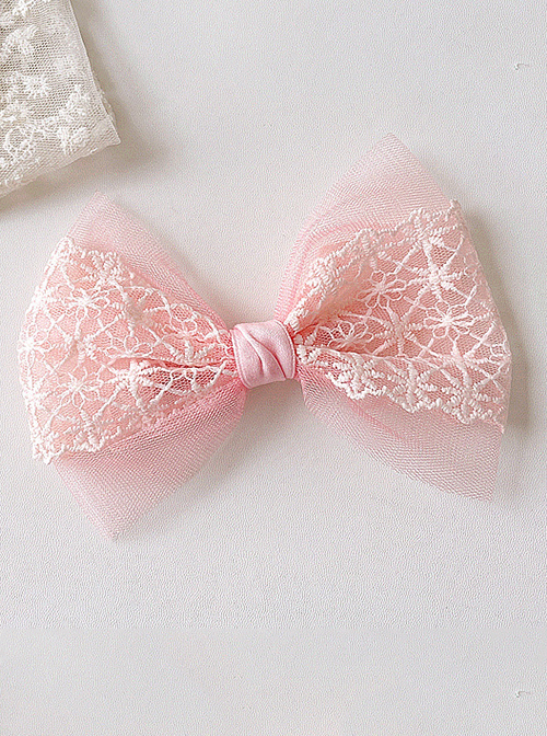 Simple Lace Princess Bow Hair Clip Kid Styling Braided Sweet Lolita Hairpin