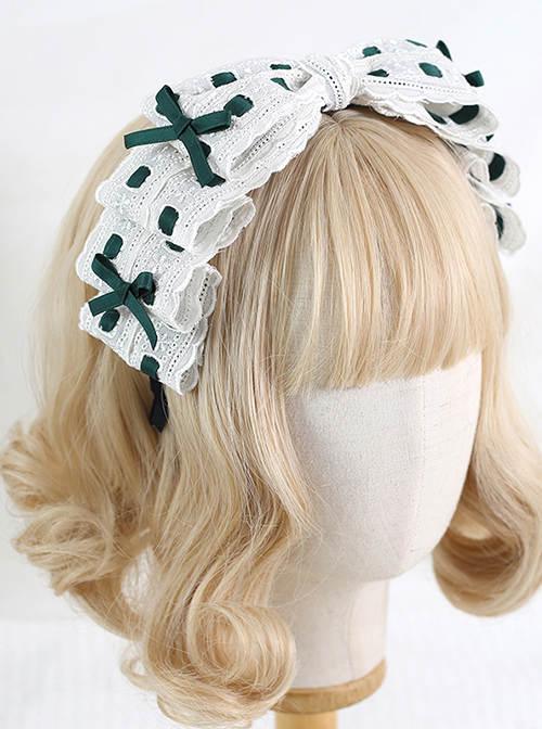 Cute Lace Stitching Lace Embroidery Kc Sweet Lolita All-Match Bow Headband